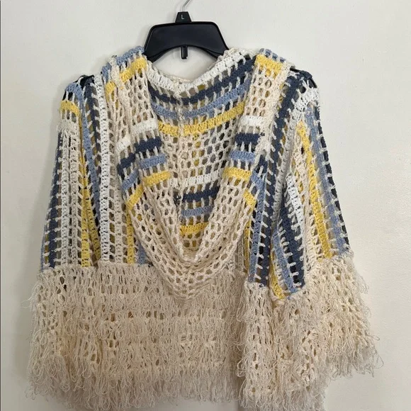 POL Cream and Blue Crochet Cardigan - Picture 8 of 9